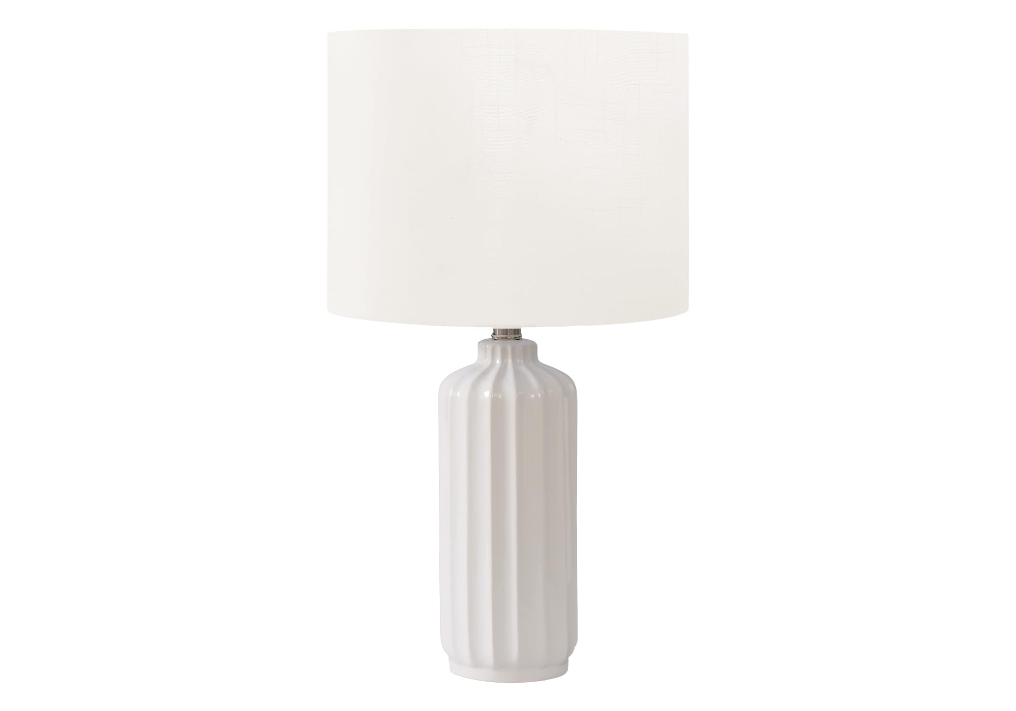 Monarch Specialties Table Lamp I 9873, 23in H, Cream Ceramic, Ivory/Cream Shade, Modern Design