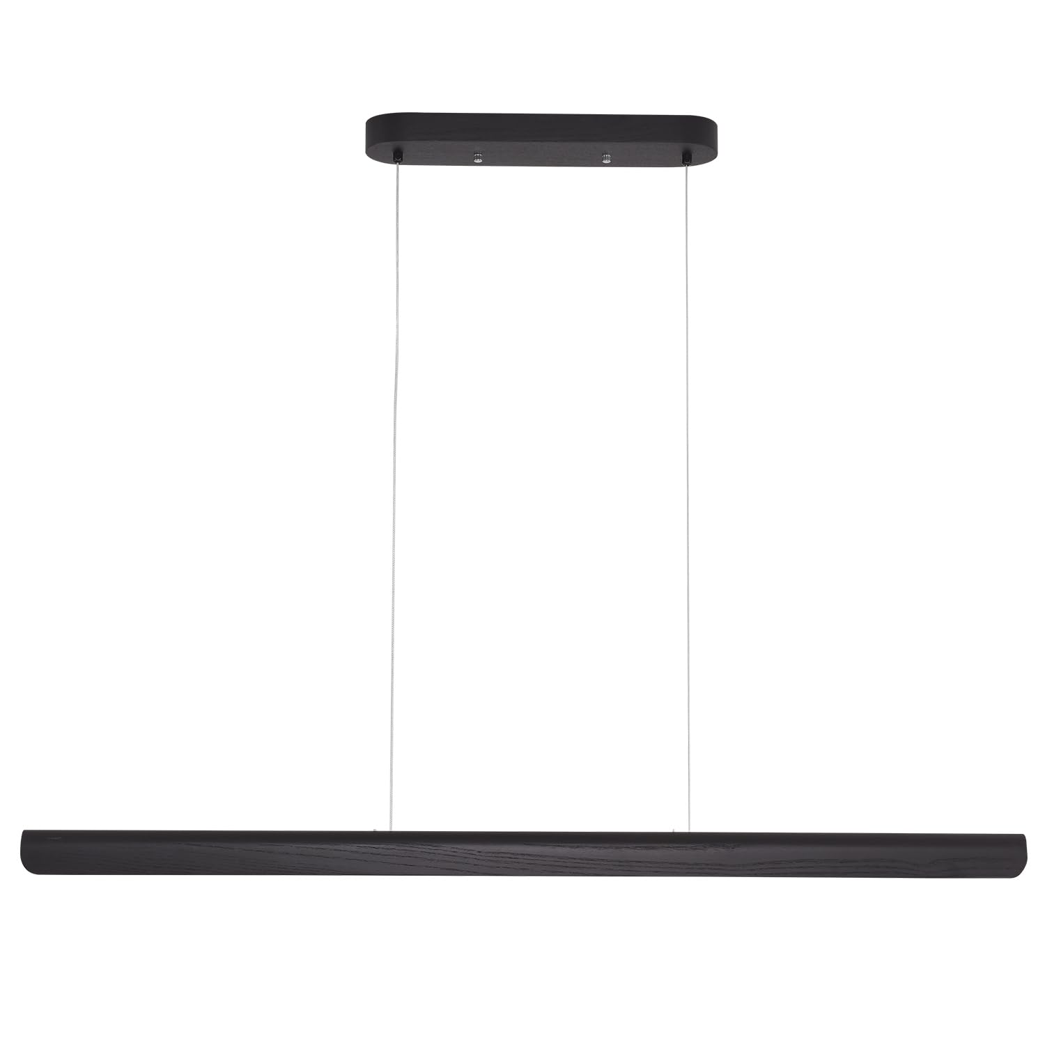 Yisdesign 47Inch Wood Led Linear Pendant Light  Dimmable Wood Ceiling Lamp Minimalist Linear Chandelier  36W Warm Light 3000K  Modern Kitchen Island Dining Room Lighting Black Adjustable Height