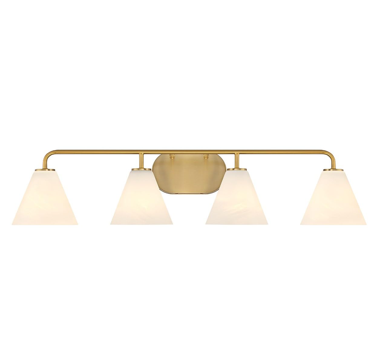 Savoy House 8-2988-4-322 Blair White Strie Glass Bathroom Conical Bathroom Vanity Light, 4-Light 240 Total Watts, 8 H x 35 W