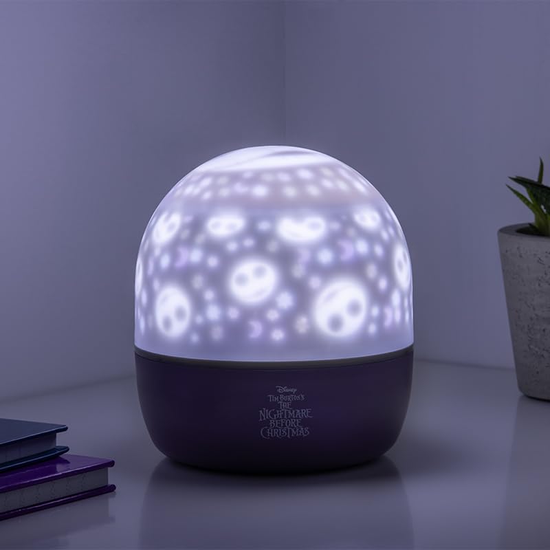 Paladone Nightmare Before Christmas Projector Lamp with Creepy Sounds, 4 Light Modes, Multi-Coloured Decorative Light