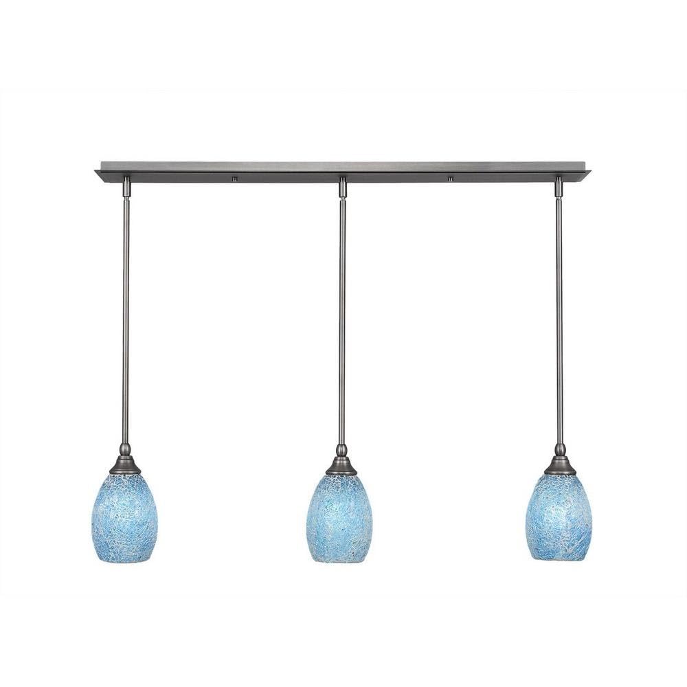 Toltec Lighting 3 Light Linear Pendalier In Brushed Nickel (36-Bn-5055)