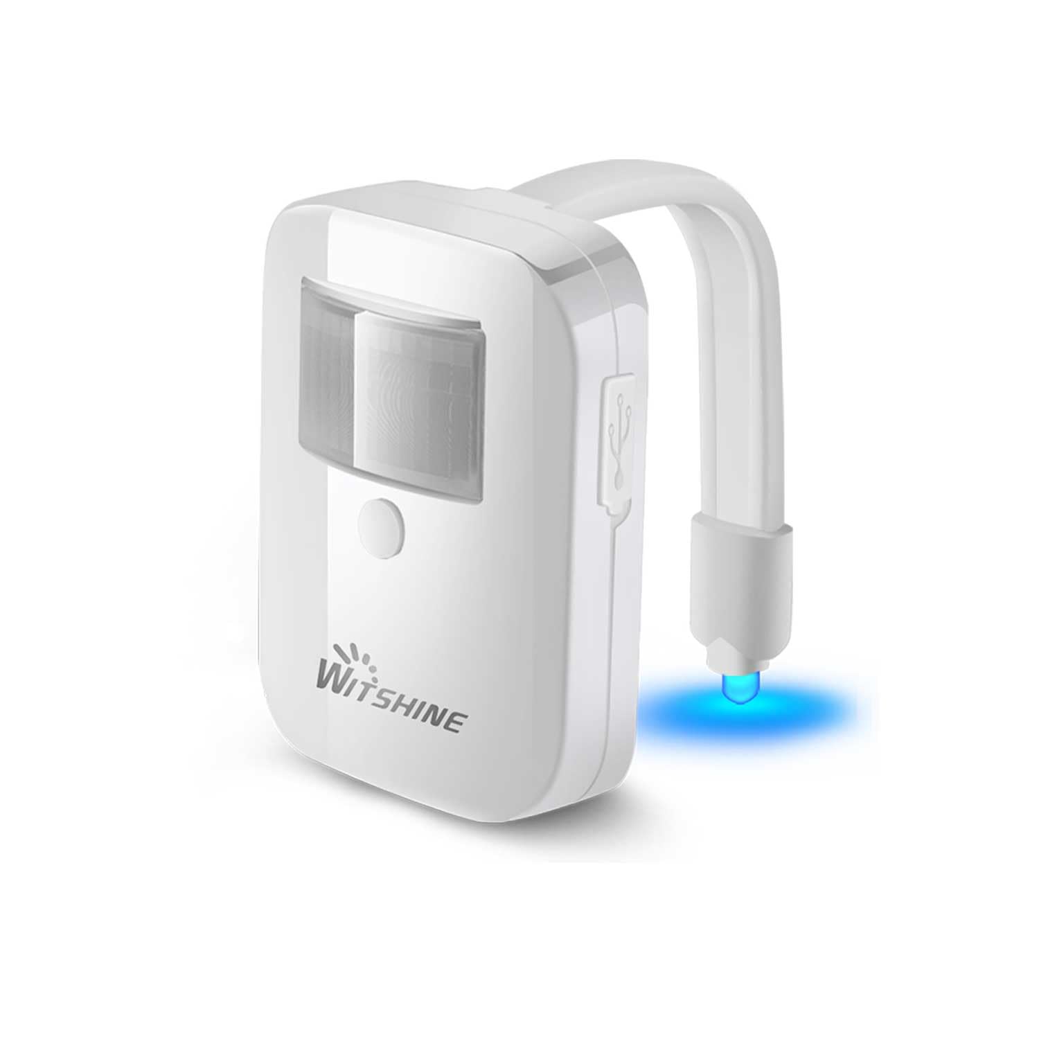 Witshine Rechargeable Toilet Night Light with Motion Sensor - 16 Color LED, White, Model 550plus