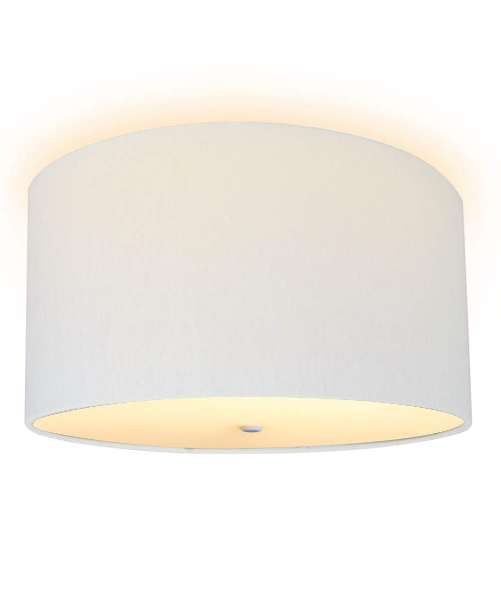 Moderne Flush Mount Conversion Kit 16''W White Linen Drum Lampshade