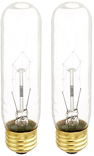 Bulbrite 60-Watt Incandescent T10 Tubular Bulb, Clear, 2 Count, 120V, White Copper