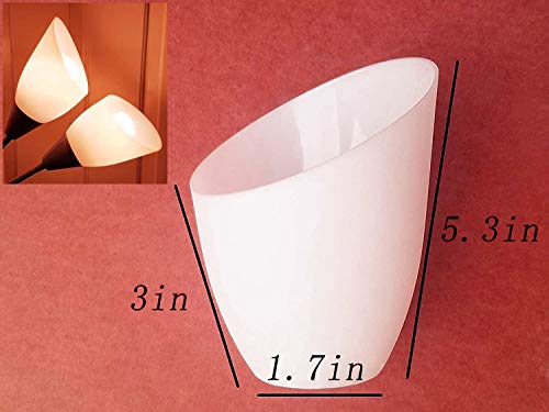 Velouer 2 Pack Plastic Lampshade Replacement for LED Floor Lamp, 5.7in High, 4.1in Diameter, White 2Pack, Model MKTBA