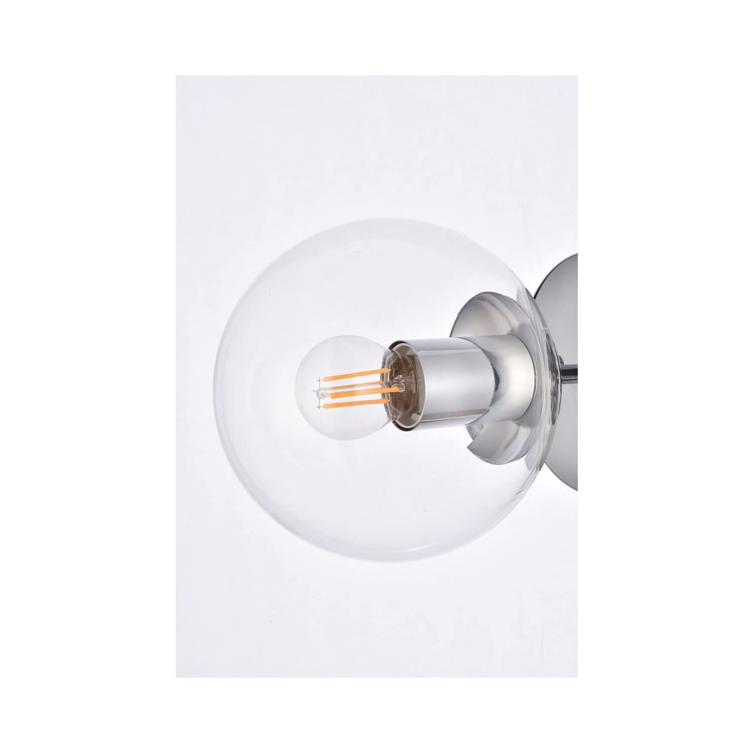 Living District Mimi 1-Light Metal Flush Mount in Chrome and Clear