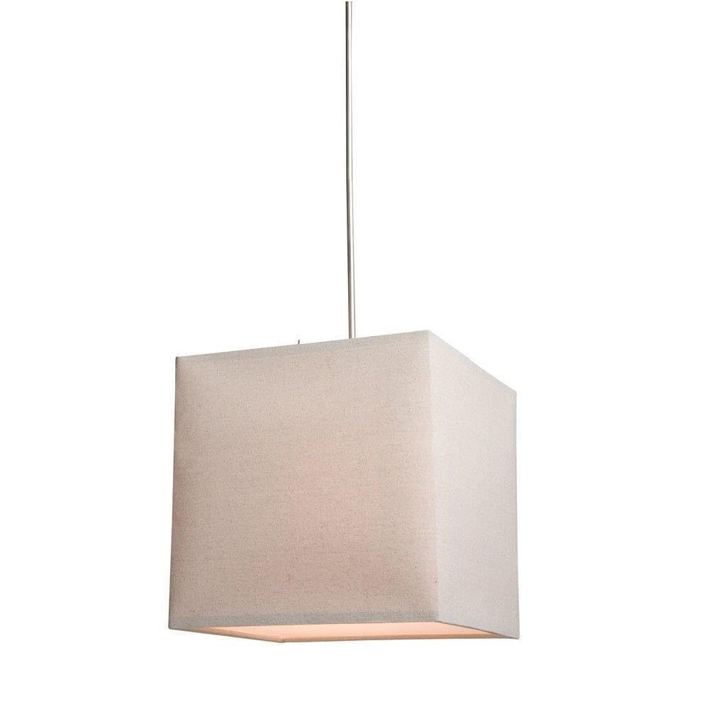 Artcraft Lighting Mercer Street Small Square Chandelier, Oat Meal with Oatmeal Linen Shade