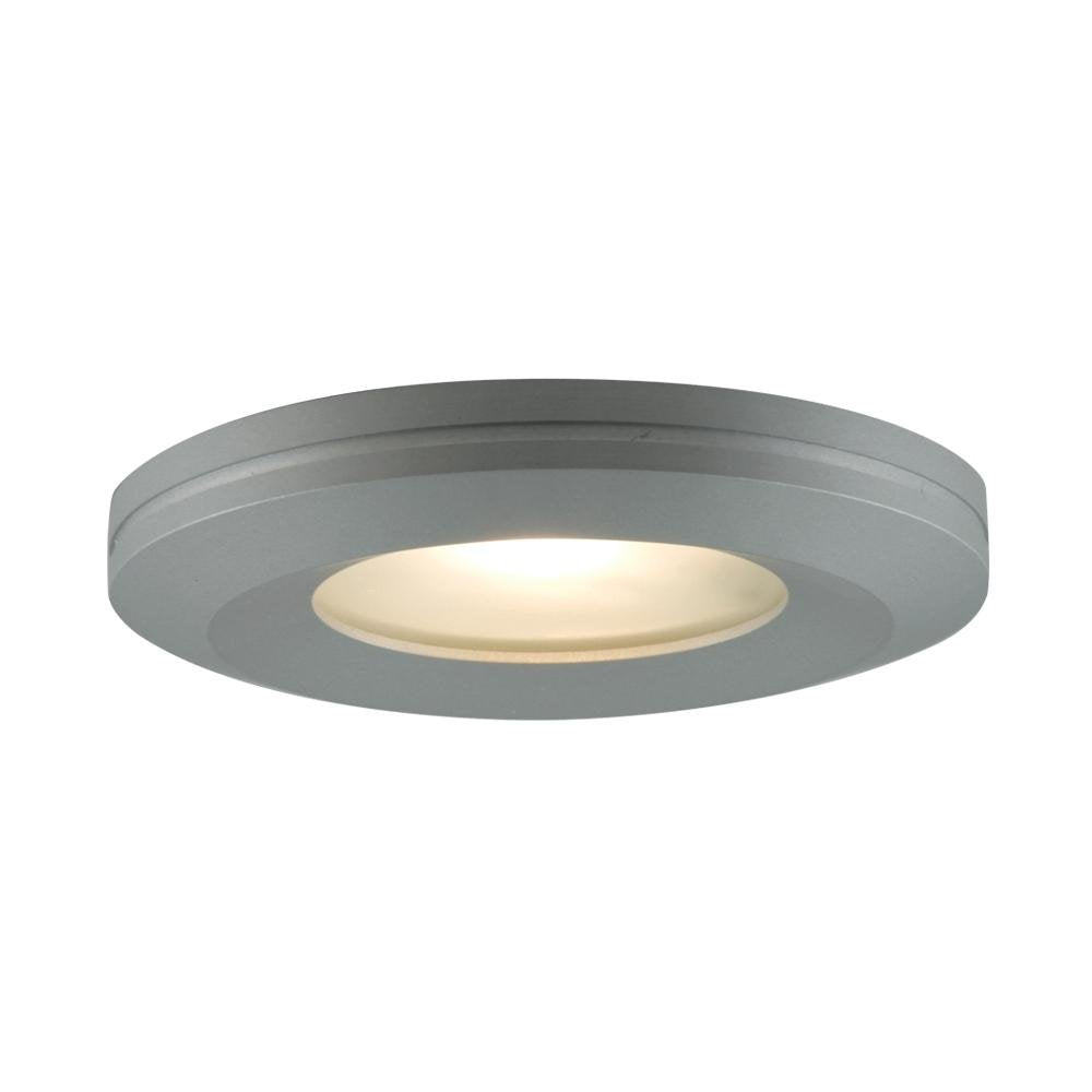 Jesco Lighting Slim Disk Light, Beveled Edges, Glass, Model JESC4195, Brushed Aluminum