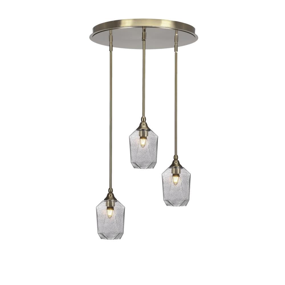Empire 3 Light Cluster Pendalier in New Age Brass Finish (2183-NAB-4462)