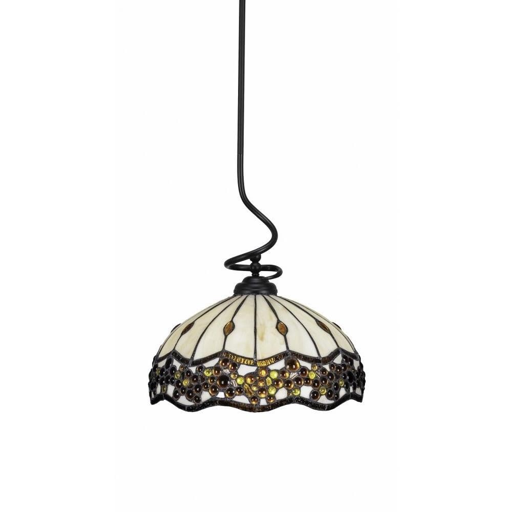 Toltec Lighting Capri 1 Light Pendant in Matte Black (900-MB-997)