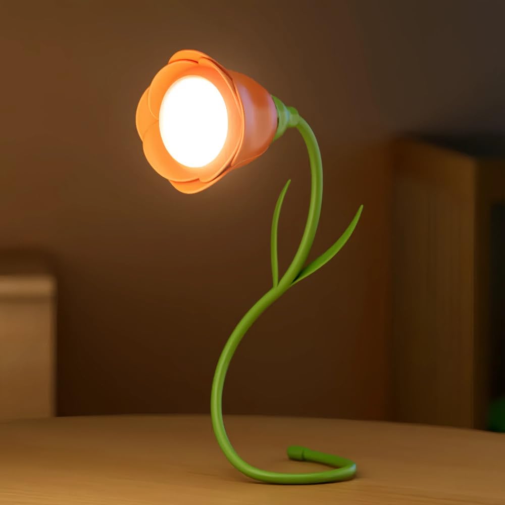 magical JD Rechargeable LED Reading Light - 3-Colour Dimming, Orange Rose - Model GL370A-1