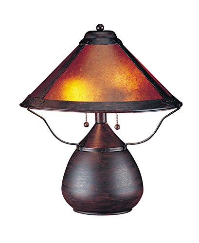 Cal Lighting Bo-464 Two Light Mica Shade Table Lamp In Rust Finish