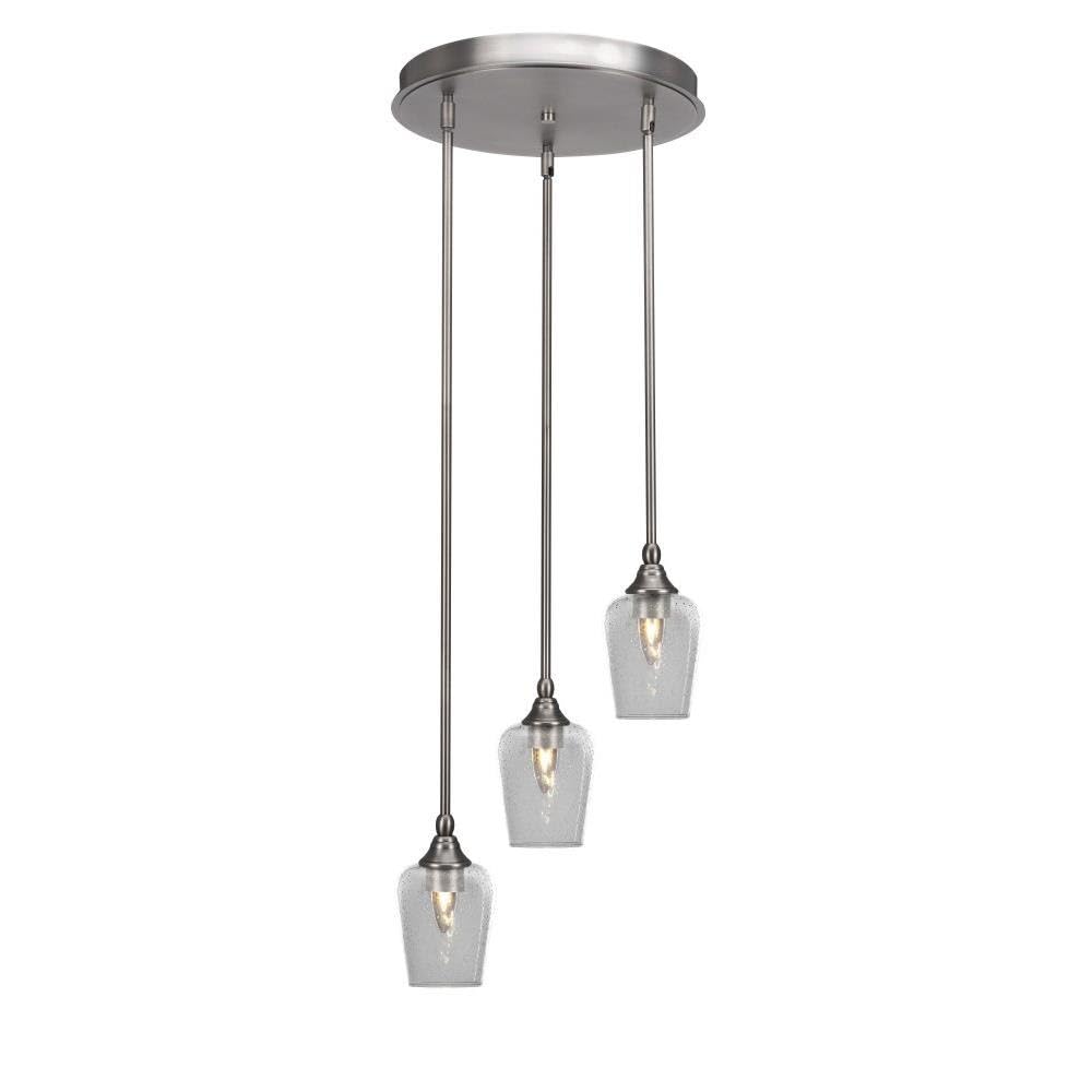 Empire 3 Light Cluster Pendalier in Brushed Nickel (2143-BN-210)