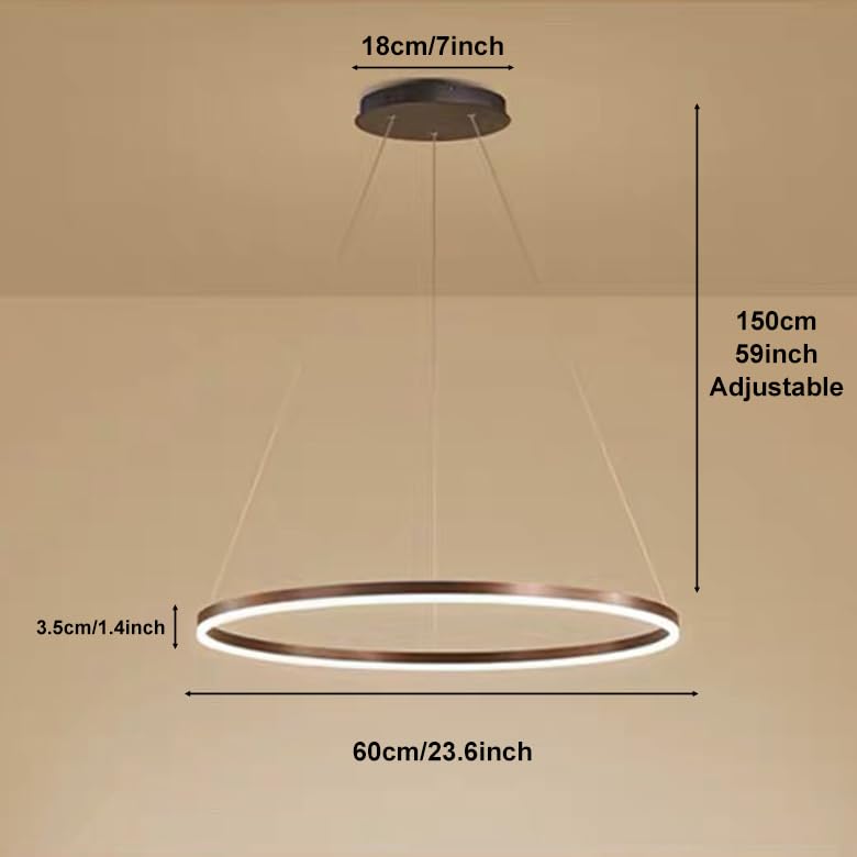 Lightinthebox 23.6&quot; Dimmable Led Ring Chandelier - Modern Minimalist Pendant Light For Living Room