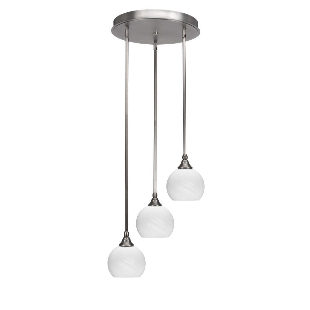 Empire 3 Light Cluster Pendalier in Brushed Nickel (2143-BN-4101)
