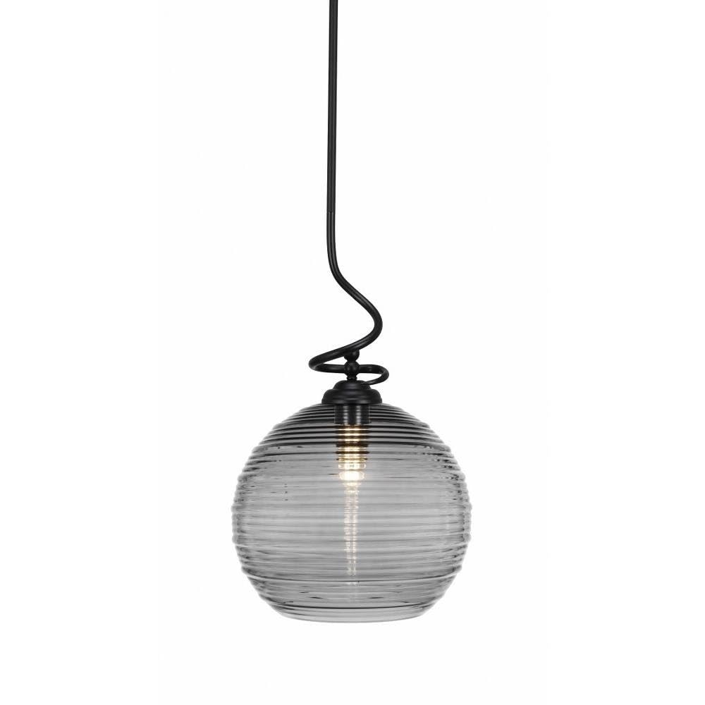 Toltec Lighting Capri 1 Light Pendant in Matte Black (900-MB-5132)