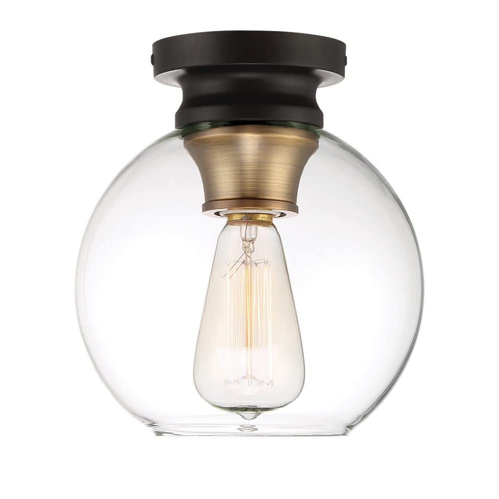 DESIGNERS FOUNTAIN Ella 1 Flush Mount Ceiling Light, Vintage Bronze, Model 1262-VB, Metal Construction