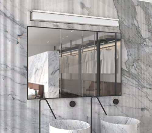 Cal Lighting Almeria 39in Metal LED Vanity Light, Acrylic Shade, Pine/Iron, Model LA-8035-39