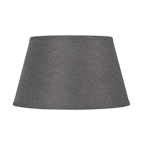 Cal Lighting Round Hardback Linen Shade 19inL x 19inW x 11inH Gray Fabric Model CALSH-8112-19F