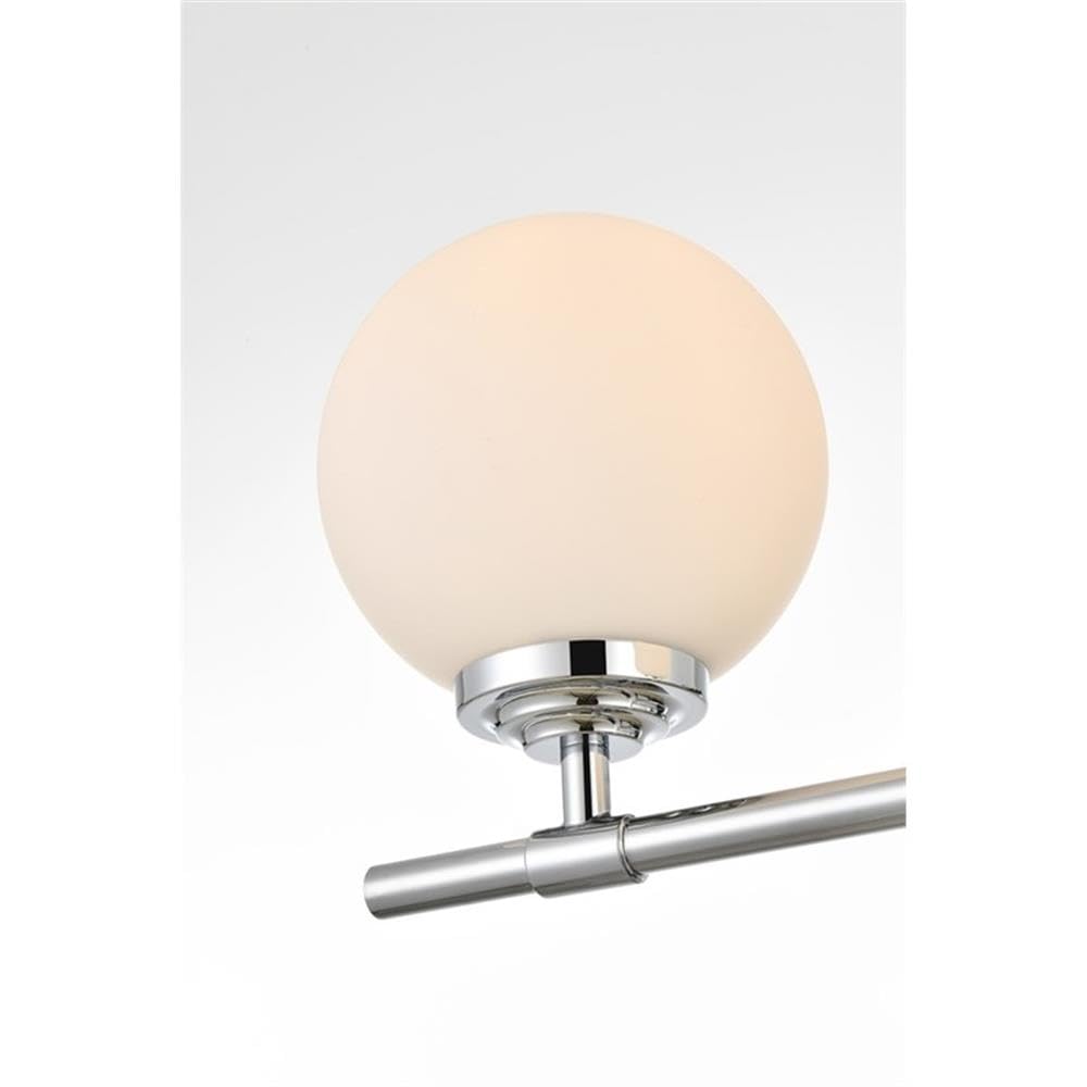Living District Ansley 4-Light Iron & Glass Bath Sconce in Chrome/Frosted White