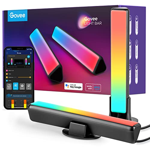 Govee Smart Led Light Bars, Work With Alexa And Google Assistant, Rgbicww Wifi Tv Backlights With Scene And Music Modes For Gami