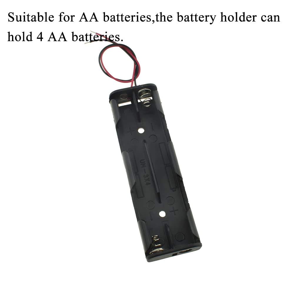 Hahiyo 4Xaa Battery Holder Black Adapter Tube Case Not Corrode Solid Good Contact Bear Battery Leakage Smooth Load For Flashligh
