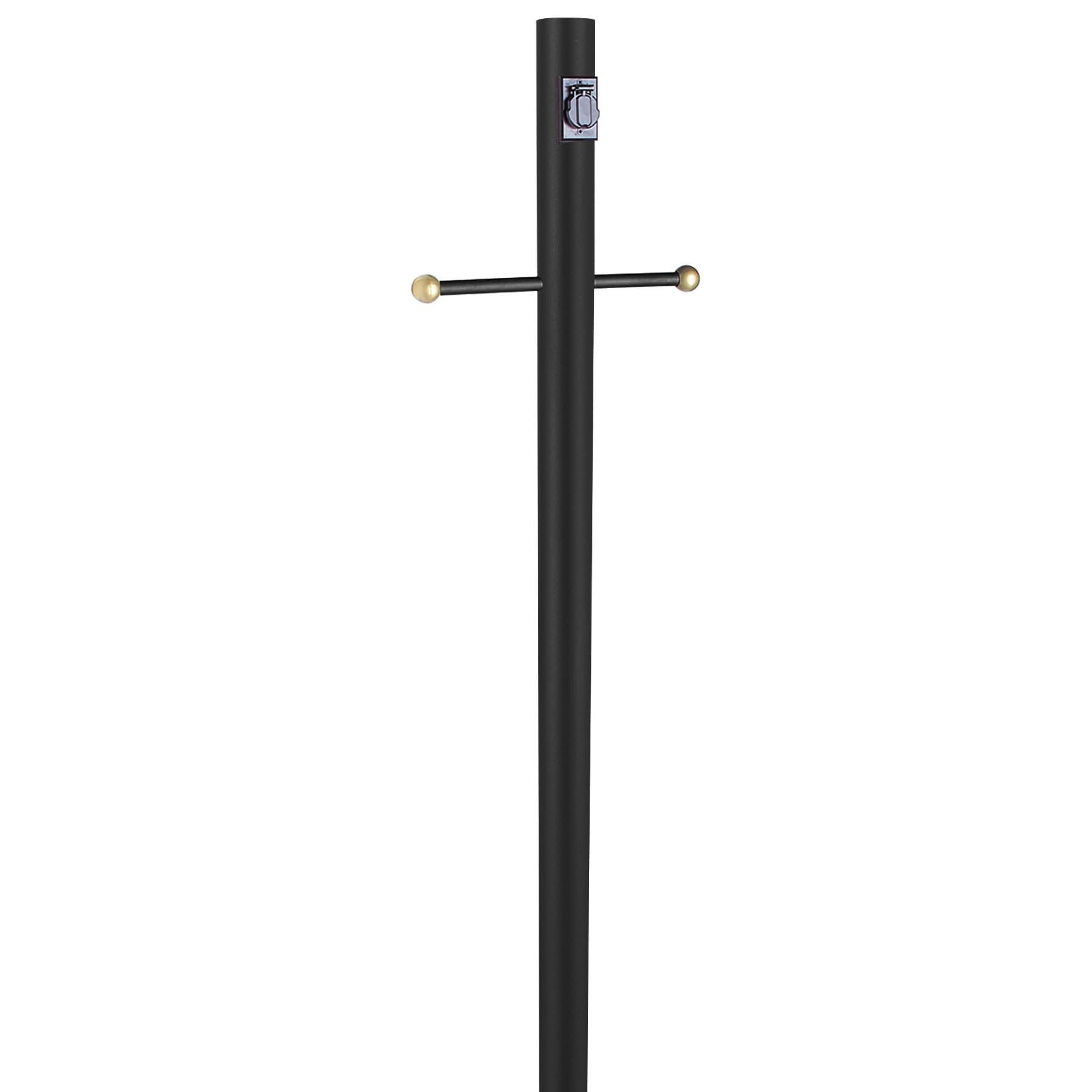 Design House Oak Creek Outdoor Light and Lamp Post Bundle - Plastic Cross Arm - Traditional Clear Glass - for Driveways, Yards, 