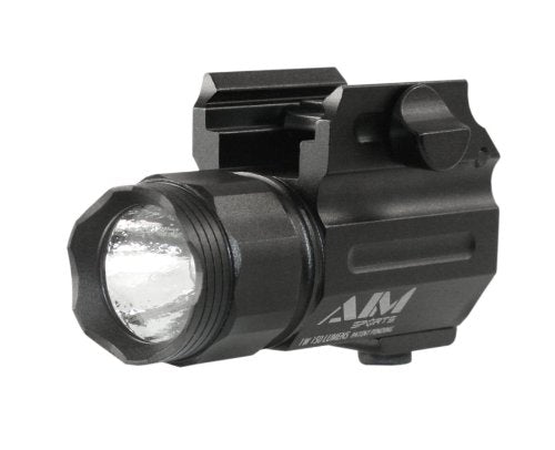 Aim Sports Flashlight 150-Lumen Compact Flashlight with Quick Release Mount Color Filtered Lens, Black