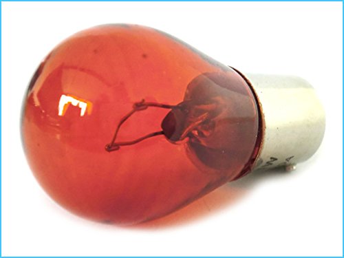 Carall 10 Pcs Car Halogen Bulbs S25 Py21W Bau15S 12V 21W Bent Pins Orange, For Headlight Car Bulbs, Beam Low/High Beam Fog Light