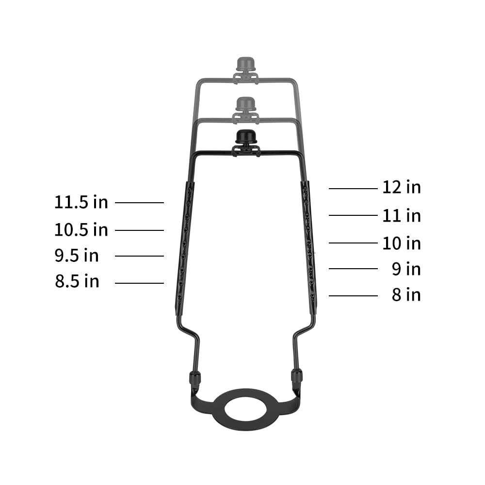 8 9 10 11 12 Inch Lamp Shade Harp Holder, Adjustable Lamp Harp Kit, Fit Both Standard Lamp Rod And E14 E26 E27 Light Base Uno Fi
