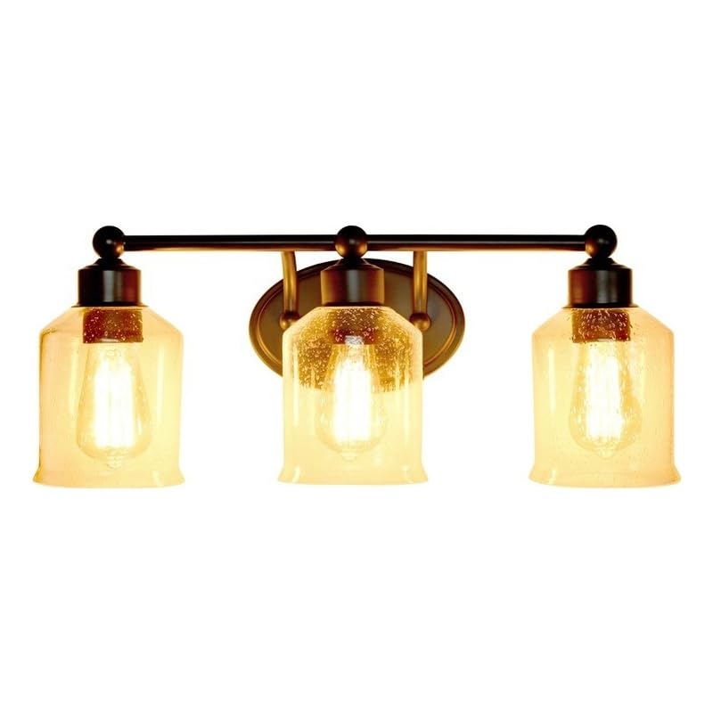 All The Rages 3-Light Vanity Fixture Metal & Glass Black/Clear LHV-1009-BK