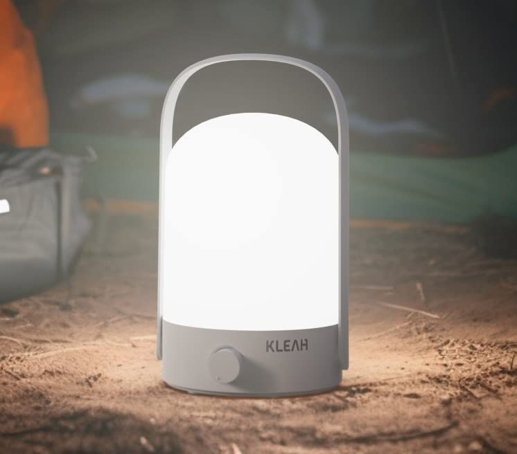 KLEAH Portable Cordless Lantern Table Lamp, 50hrs Rechargeable, 360° Handle, Stepless Dimmer, White, Model KN-L6230LA