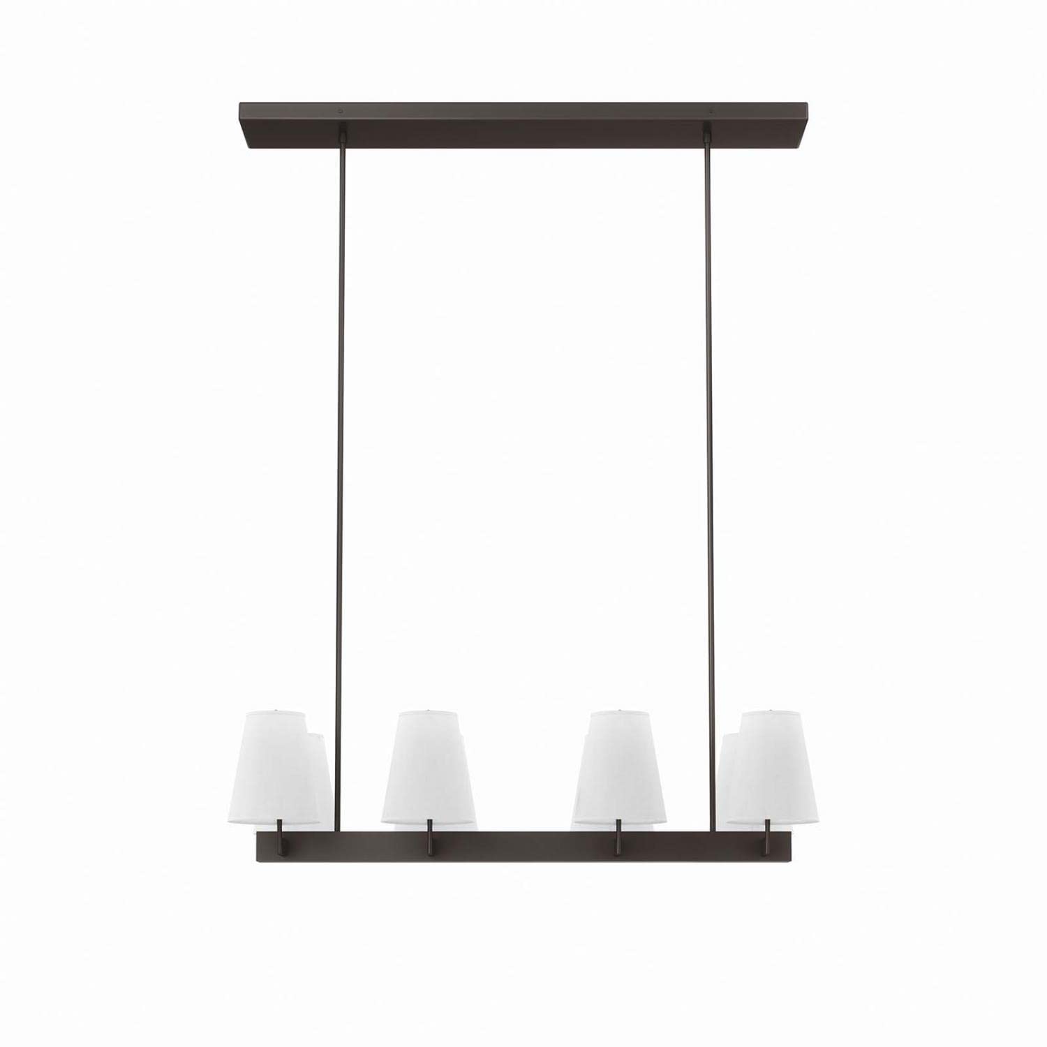 Modway Enthrall 8-Light Chandelier In White Brass, 21.5 X 48 X 64