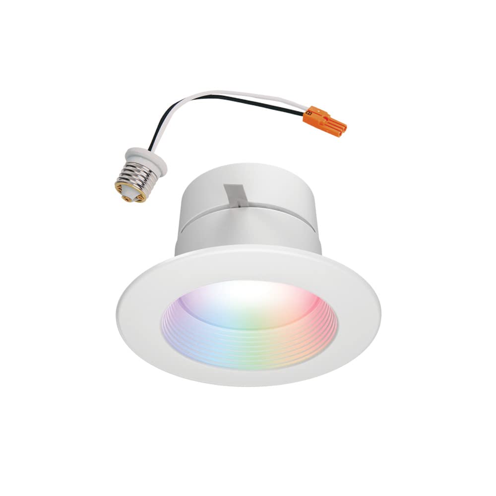 HALO 4 Inch Color and Tunable White Recessed LED Can Light -Smart Wi-Fi WiZ Pro Ceiling & Shower Retrofit Downlight 65W Equivale