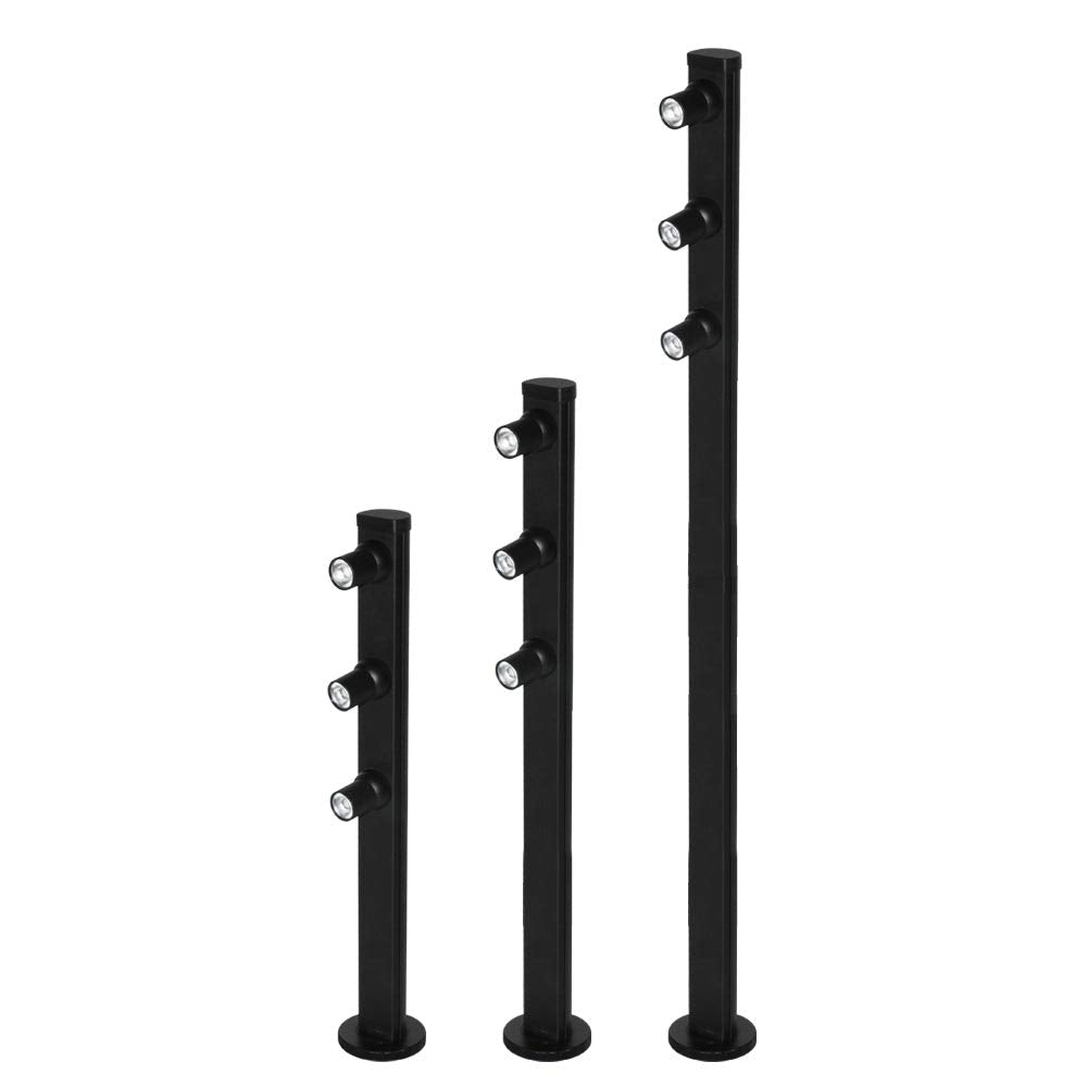 Jesco Lighting Mizar 10 Inch Vertical Pole Light, Aluminum, Black, Model SD105CC102530-B
