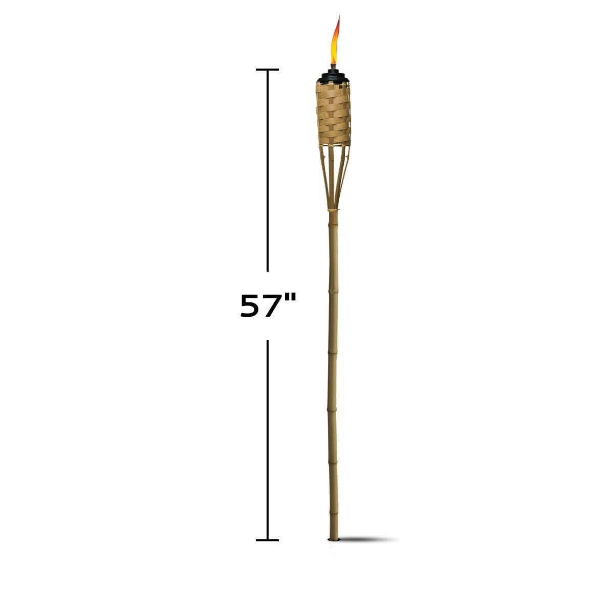 Tiki Bamboo Tiki Torches 4-Pack - Weather-Resistant Outdoor D?Or With Easy-Pour Wide-Mouth Canister Refill For Patio, Garden, Ba
