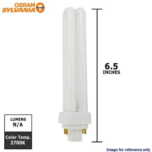 LEDVANCE Sylvania 20684 Compact Fluorescent 4 Pin Double Tube 2700K, 26-watt, 2700k, 1 Count (Pack of 4)