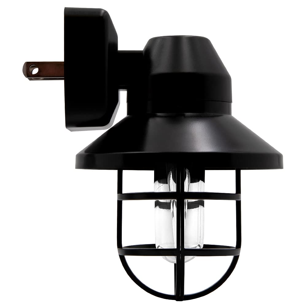 Maxxima Decorative Vintage Led Night Light - Farmhouse Plug-In Wall Outlet Light, 3000K Warm White, Features Automatic Dusk-To-D