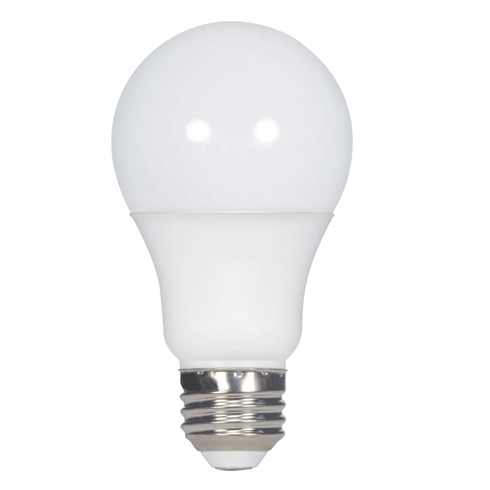 Satco S28769 Frosted Medium Light Bulb, 4.38&quot; White Glass Finish, Energy Efficient