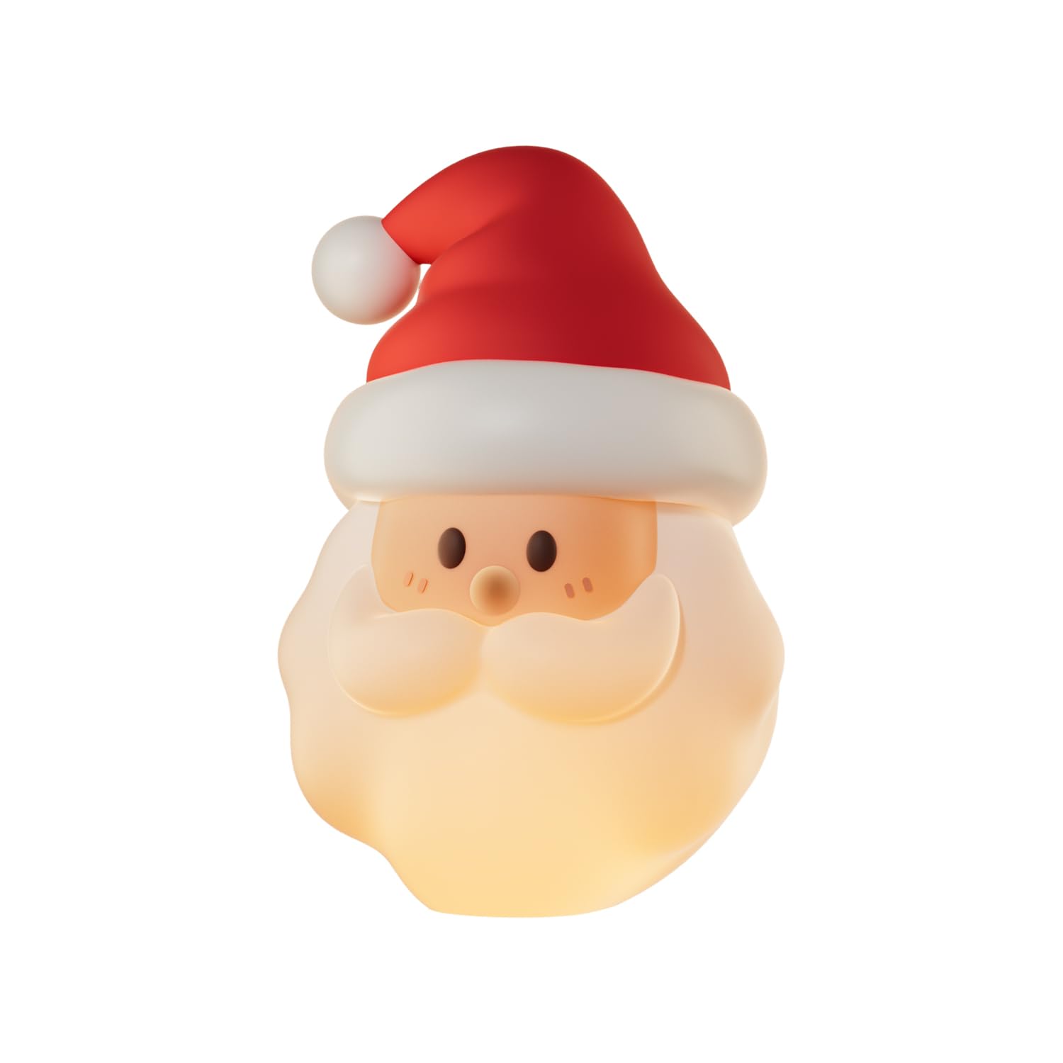 ELAMAS Santa Claus Night Light for Kids, Cute Christmas, Silicone Squishy LED Lamp Decorations, Rechargeable Touch Nightlight, B