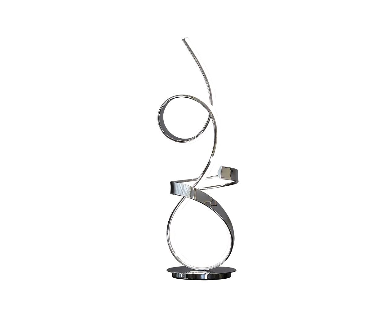 Finesse Decor Amsterdam Table Lamp - Chrome, LED Strip, Touch Dimmer, Model TL-00-6096, Silver Finish
