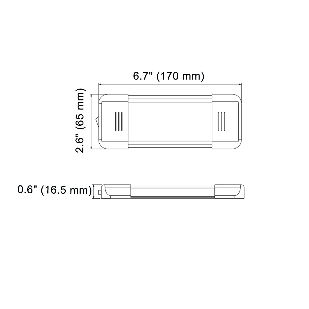 Raycharm Led Interior Utility Light Fixture 10.6'' X 2.6'', High Lumen-Output Low Current Draw Energy Efficient, Frosted Lens 60