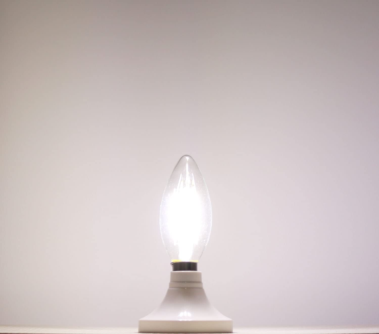 Lamsky E14 Led Filament Bulb, 4W Daylight 6000K, Vintage C35, 4-Pack