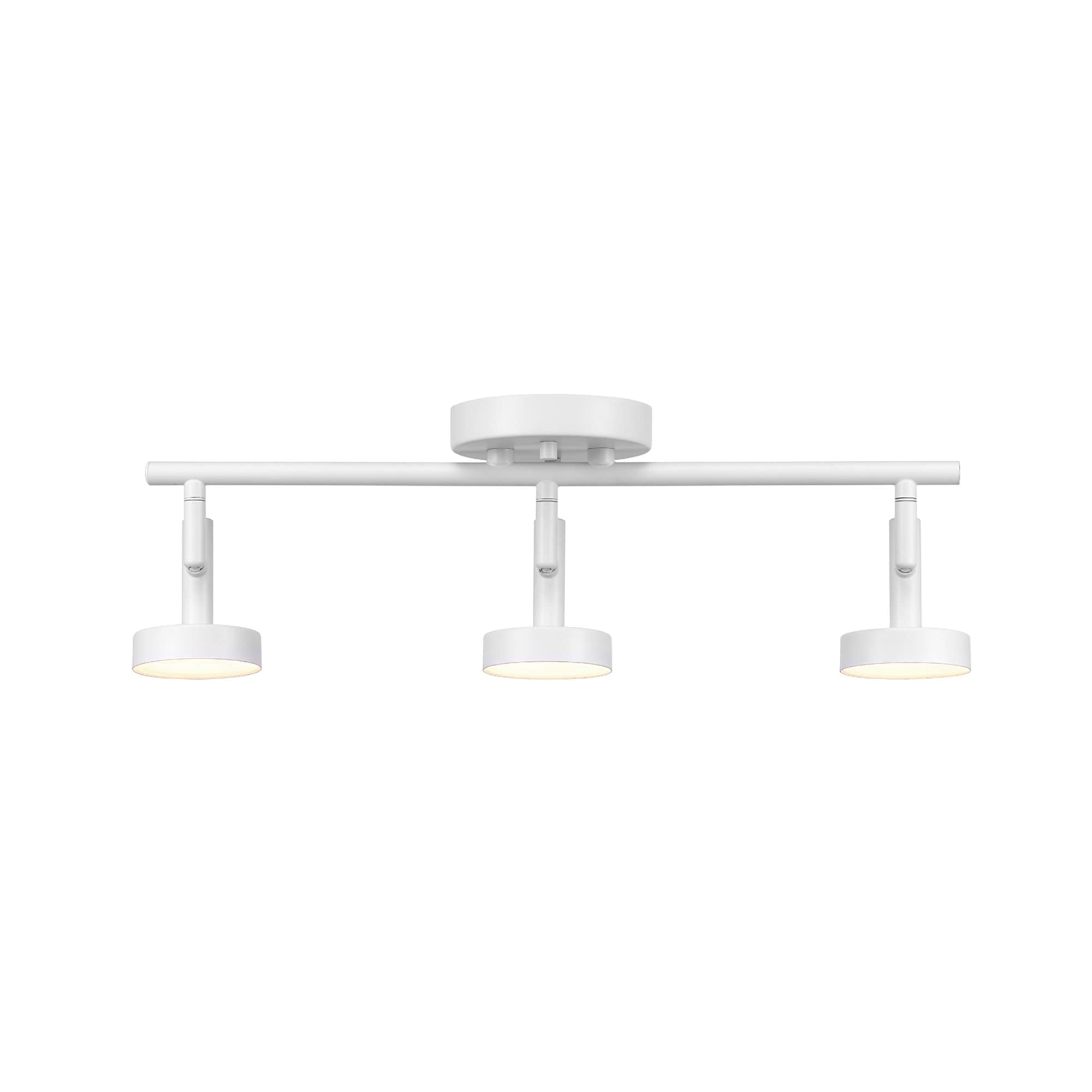 Globe Electric 64000008 19&quot; 3-Light 22.5W Led Integrated Track Lighting Kit, Matte White, Dimmable, Pivoting Track Heads, Frosted Diffuser, 1200 Lumens, 2700 Kelvin, 90 Cri, Home Improvement