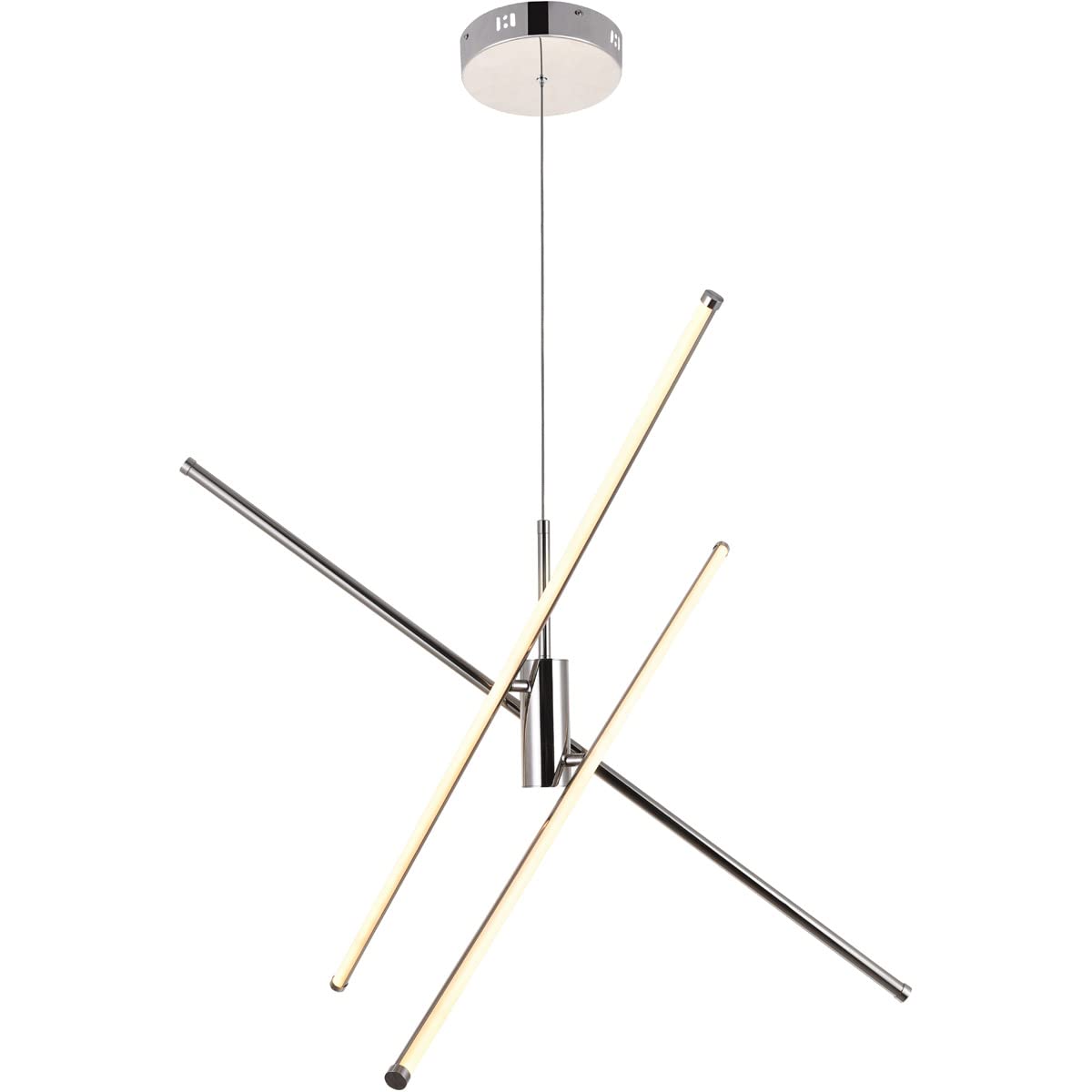 Elegant Lighting Living District Sonya 3-Light Modern Aluminum Pendant in Polished Nickel Finish