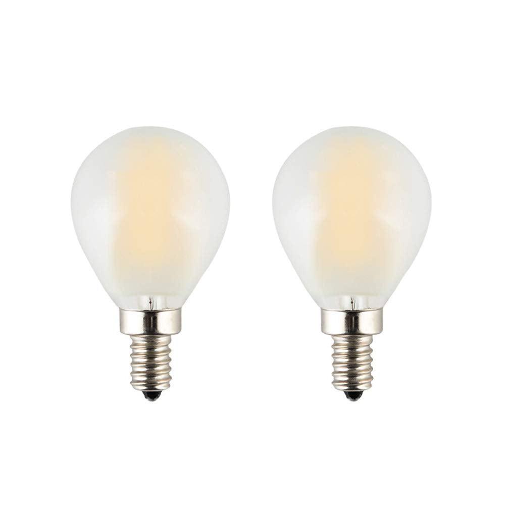 Opalray 2W Dimmable Mini Globe G45/G14 Led Bulb, Frosted Glass Housing, E12 Small Candelabra Base Lamp, Warm White 2700K 200Lm, 
