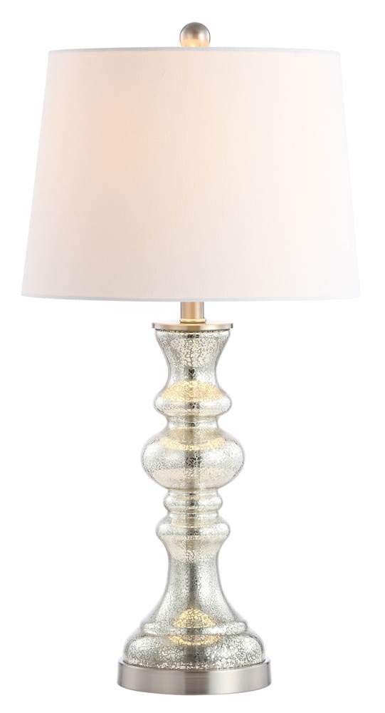 SAFAVIEH Lighting Collection Jaiden Modern Contemporary Farmhouse Silver 27-inch Bedroom Living Room Home Office Desk Nightstand