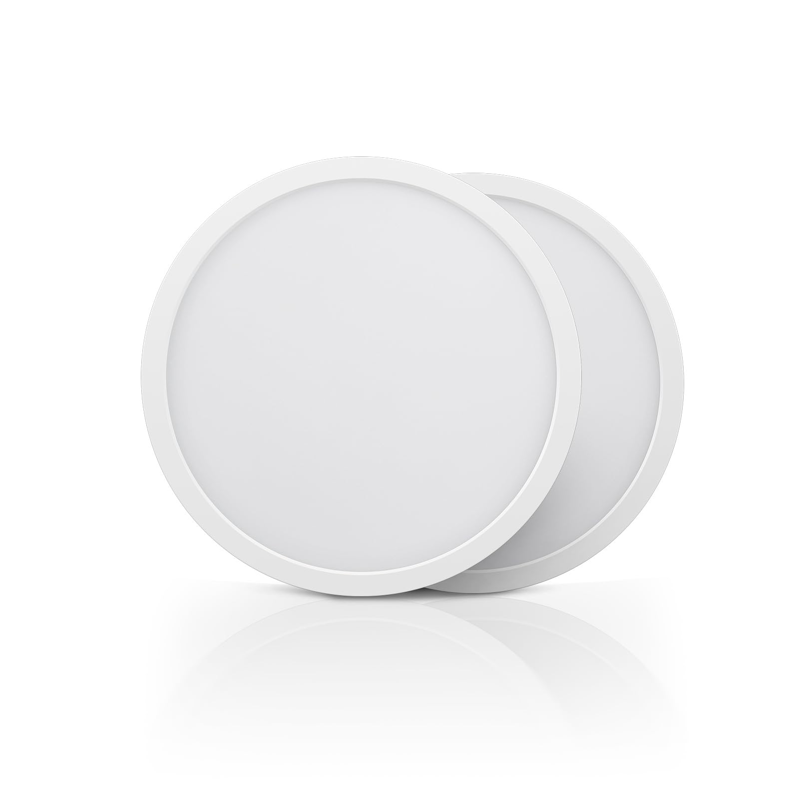 Ecoeler 12Inch Led Flush Mount Ceiling Light  5Cct Selectable Round Flat Panel Light  28W 2400Lm  Dimmable Surface Mount Lighting Fixture For Kitchen  Hallway  Laundry  Etl Listed  2 Pack