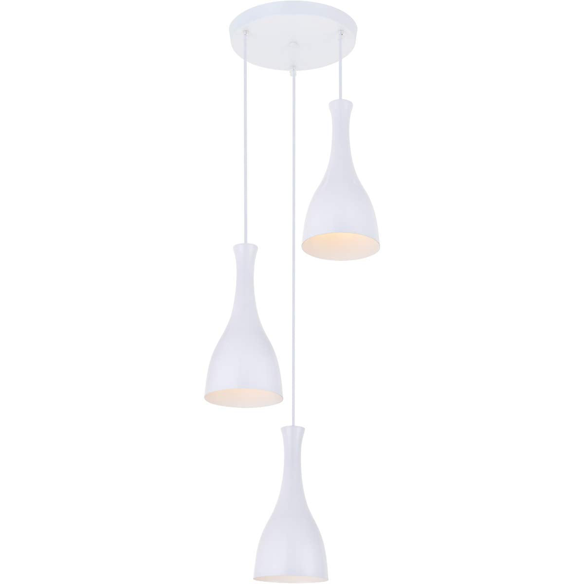 Living District Aiken 3 Light White Pendant