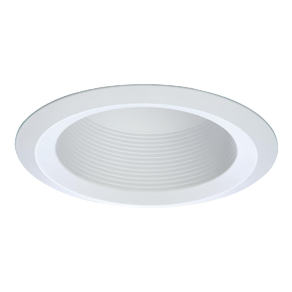 cooper Lighting RE-6125WB 6 in Recessed Lighting Full cone Baffle with Self Flanged White Trim Ring - White